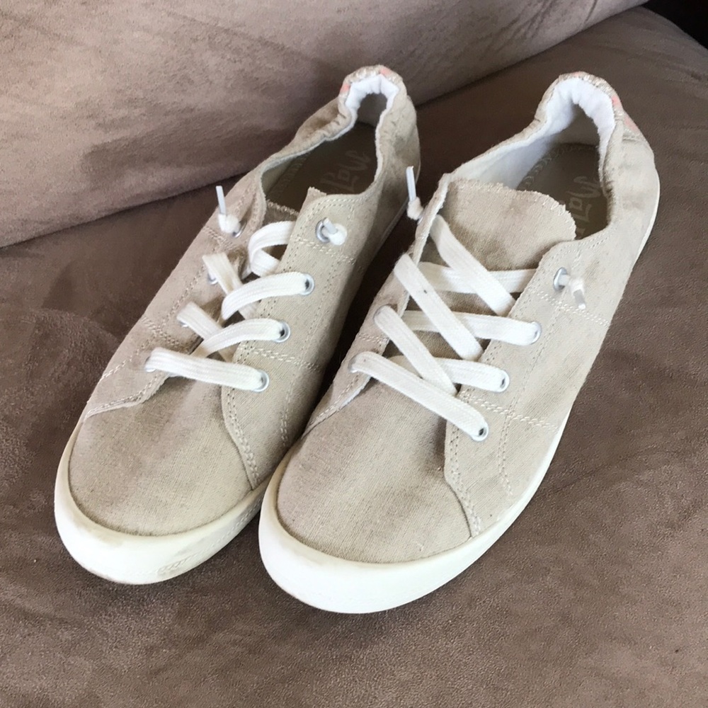 Mad Love canvas slip on shoes.